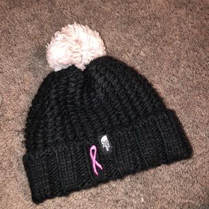 Breast cancer awareness north face beanie